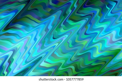Light Blue, Green vector template with abstract lines. Brand-new colored illustration in marble style with gradient. A new texture for your  ad, booklets, leaflets.