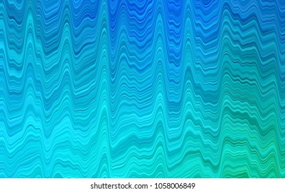 Light Blue, Green vector template with bent lines. An elegant bright illustration with gradient. Textured wave pattern for backgrounds.