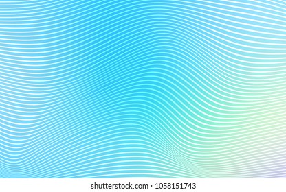 Light Blue, Green vector template with shining lines. A vague circumflex abstract illustration with gradient. The completely new template for your brand book.