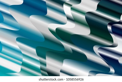 Light Blue, Green vector template with abstract lines. Modern gradient abstract illustration with bandy lines. A completely new template for your business design.