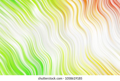Light Blue, Green vector template with bent lines. An elegant bright illustration with gradient. Textured wave pattern for backgrounds.
