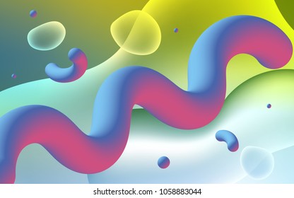 Light Blue, Green vector template with bubble shapes. Shining illustration, which consist of blurred lines, circles. Memphis design for your web site.