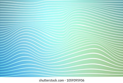 Light Blue, Green vector template with curved lines. Blurred geometric sample with gradient.  The best blurred design for your business.