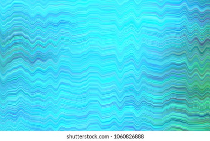 Light Blue, Green vector template with lines, ovals. Glitter abstract illustration with wry lines. Pattern for your business design.
