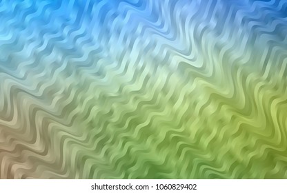 Light Blue, Green vector template with bubble shapes. Modern gradient abstract illustration with bandy lines. The template for cell phone backgrounds.
