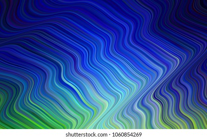 Light Blue, Green vector template with bent lines. Colorful illustration in abstract memphis style with gradient. The template for cell phone backgrounds.