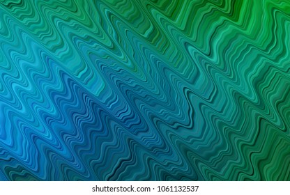 Light Blue, Green vector template with abstract lines. A vague circumflex abstract illustration with gradient. A new texture for your  ad, booklets, leaflets.