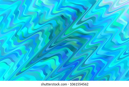 Light Blue, Green vector template with abstract lines. Shining illustration, which consist of blurred lines, circles. New composition for your brand book.