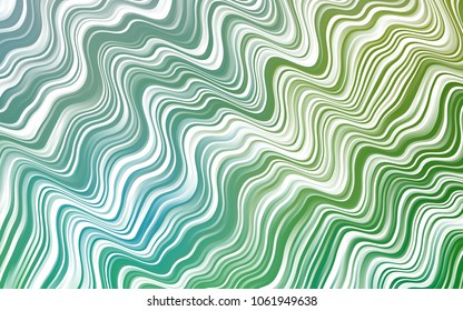Light Blue, Green vector template with bent lines. Creative illustration in halftone marble style with gradient. New composition for your brand book.
