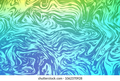Light Blue, Green vector template with lines, ovals. Brand-new colored illustration in marble style with gradient. A new texture for your  ad, booklets, leaflets.
