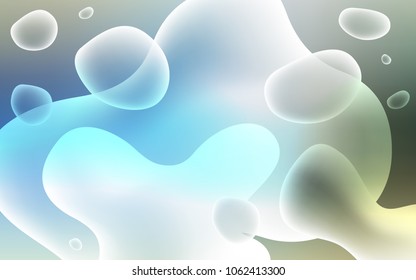 Light Blue, Green vector template with lava shapes. A vague circumflex abstract illustration with gradient. A completely new template for your business design.