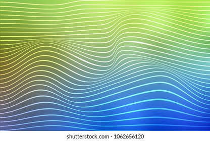 Light Blue, Green vector template with shining lines. Shining crooked illustration of lines in a brand-new style. The best blurred design for your business.