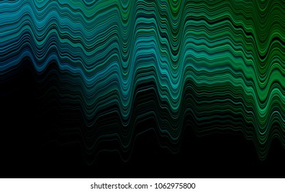 Light Blue, Green vector template with bent ribbons. Shining illustration, which consist of blurred lines, circles. A new texture for your  ad, booklets, leaflets.