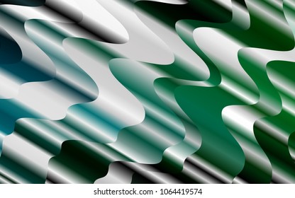 Light Blue, Green vector template with bent lines. Colorful abstract illustration with gradient lines. Marble design for your web site.