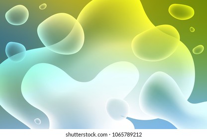Light Blue, Green vector template with lines, ovals. Brand-new colored illustration in memphis style with gradient. Brand-new design for your ads, poster, banner.