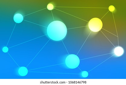 Light Blue, Green vector template with circles, triangles. Colorful illustration with circles and lines in futuristic style. Pattern can be used for futuristic ad, booklets.