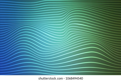 Light Blue, Green vector template with lines. A sample with blurred curved shapes. A completely new template for your business design.