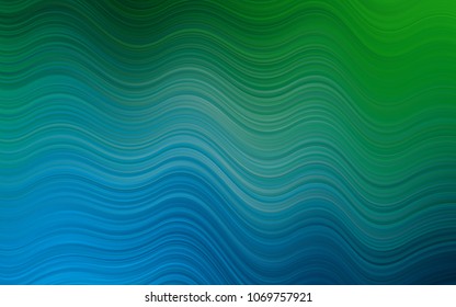 Light Blue, Green vector template with abstract lines. An elegant bright illustration with gradient. A new texture for your  ad, booklets, leaflets.