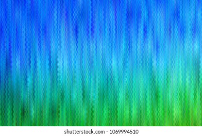 Light Blue, Green vector template with lines, ovals. A vague circumflex abstract illustration with gradient. The elegant pattern for brand book.