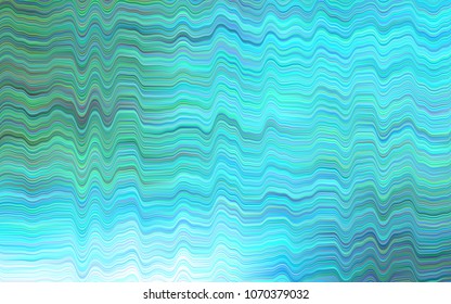 Light Blue, Green vector template with abstract lines. Colorful abstract illustration with gradient lines. Brand-new design for your ads, poster, banner.