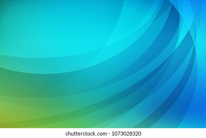 Light Blue, Green vector template with bent ribbons. A sample with blurred bubble shapes. New composition for your brand book.