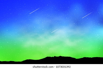 Light Blue, Green vector template with space stars. Modern abstract illustration with Big Dipper stars. Best design for your ad, poster, banner.
