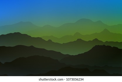 Light Blue, Green vector template with lava shapes. Brand-new colored illustration in mountain style with gradient. The elegant pattern for brand book.
