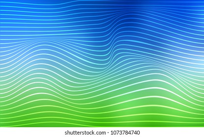 Light Blue, Green vector template with abstract lines. A sample with blurred curved shapes. The polygonal design for your web site.