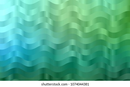 Light Blue, Green vector template with bent lines. Colorful abstract illustration with gradient lines. Pattern for your business design.