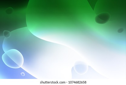 Light Blue, Green vector template with abstract circles. A vague circumflex abstract illustration with gradient. Memphis style for your business design.