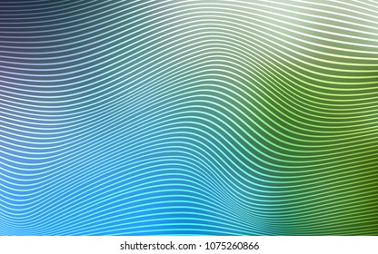 Light Blue, Green vector template with lines. Shining crooked illustration of lines in a brand-new style. Pattern for your business design.