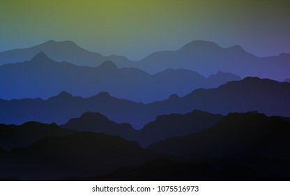 Light Blue, Green vector template with abstract circles. A vague circumflex abstract illustration with gradient. Mountain design for your web site.
