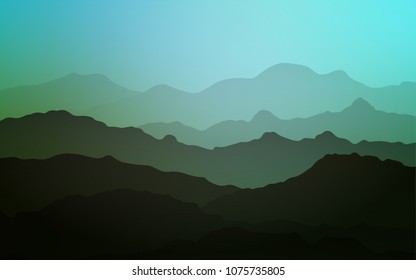 Light Blue, Green vector template with lava shapes. Geometric illustration in mountain style with gradient.  Textured wave pattern for backgrounds.