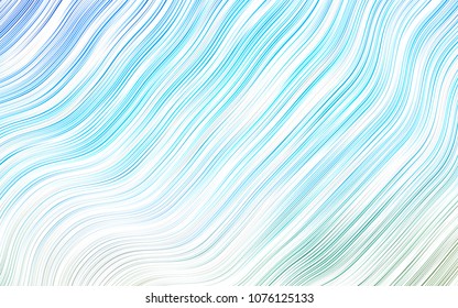 Light Blue, Green vector template with lines, ovals. Glitter abstract illustration with wry lines. A completely new marble design for your business.