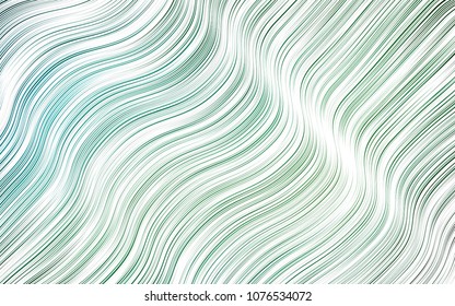 Light Blue, Green vector template with bent ribbons. Modern gradient abstract illustration with bandy lines. New composition for your brand book.