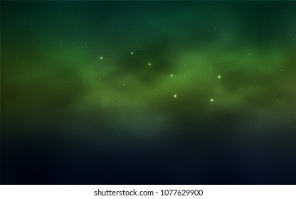 Light Blue, Green vector template with space stars. Shining illustration with sky stars on abstract template. Pattern for astrology websites.