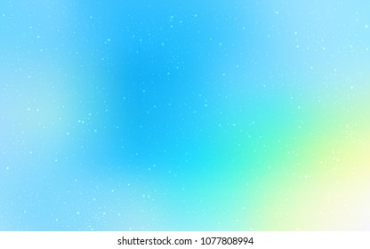 Light Blue, Green vector template with space stars. Glitter abstract illustration with colorful cosmic stars. Pattern for astrology websites.