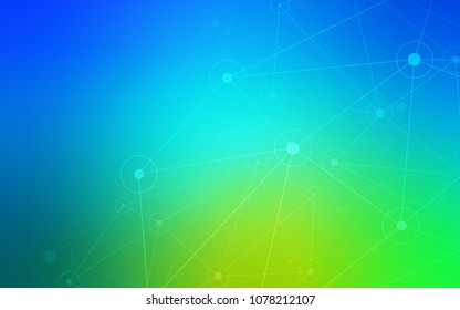 Light Blue, Green vector template with circles, triangles. Glitter abstract illustration with connection of triangle structure. Beautiful design for your business advert.