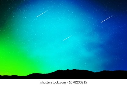 Light Blue, Green vector template with space stars. Modern abstract illustration with Big Dipper stars. Smart design for your business advert.