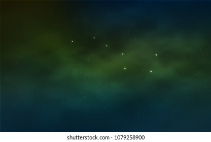Light Blue, Green vector template with space stars. Shining illustration with sky stars on abstract template. Pattern for astrology websites.