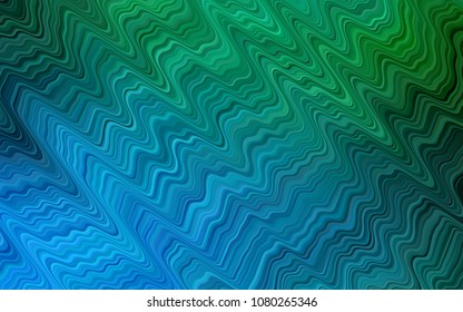 Light Blue, Green vector template with bent ribbons. Glitter abstract illustration with wry lines. The elegant pattern for brand book.
