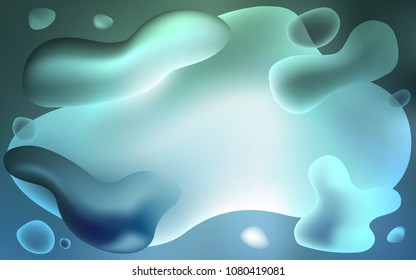 Light Blue, Green vector template with bubble shapes. Glitter abstract illustration with wry lines. A completely new memphis design for your business.