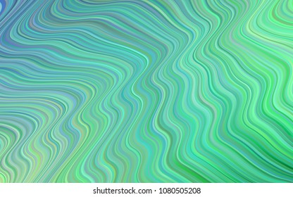 Light Blue, Green vector template with lines, ovals. Modern gradient abstract illustration with bandy lines. The elegant pattern for brand book.