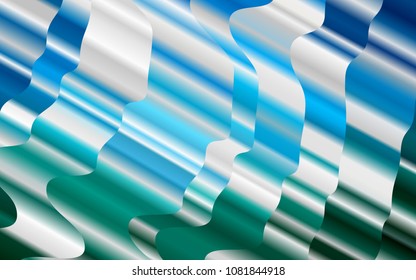 Light Blue, Green vector template with bent ribbons. Colorful illustration in abstract marble style with gradient. The template for cell phone backgrounds.