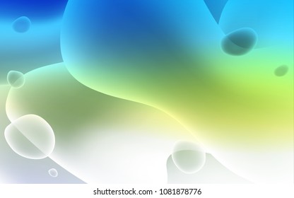 Light Blue, Green vector template with lava shapes. Colorful illustration in abstract memphis style with gradient. New composition for your brand book.