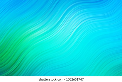 Light Blue, Green vector template with bent lines. Colorful abstract illustration with gradient lines. The template for cell phone backgrounds.