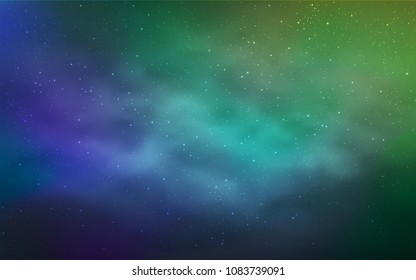 Light Blue, Green vector template with space stars. Modern abstract illustration with Big Dipper stars. Template for cosmic backgrounds.