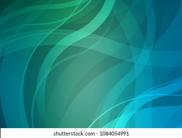 Light Blue, Green vector template with lava shapes. Modern gradient abstract illustration with bandy lines. The best blurred design for your business.