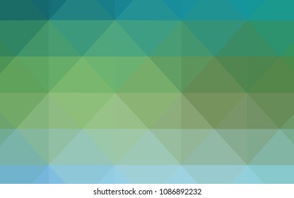 Light Blue, Green vector template with gradient triangles. Creative illustration in halftone style with triangles. The best triangular design for your business.