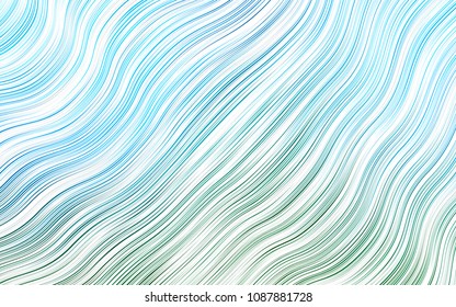 Light Blue, Green vector template with bent lines. Blurred geometric sample with gradient bubbles.  A completely new marble design for your business.